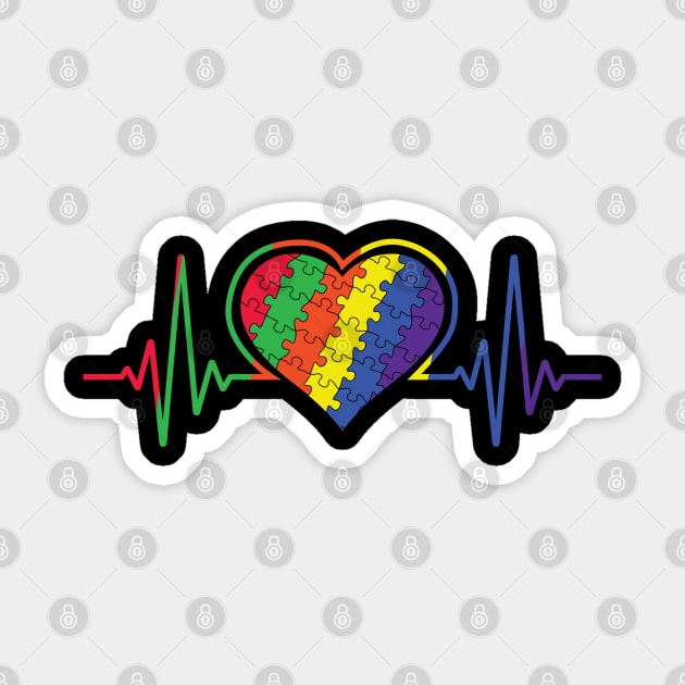 Autism Puzzle Heartbeat Sticker by busines_night